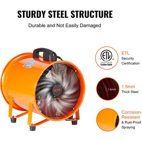 VEVOR Ventilateur deExtraction 367 W Extracteur deAir Conduit Industriel 304,8 mm Tuyau deExtraction 10 m Volume deAir 4373 m3/h Ventilateur deEvacuation pour Extraire Fumee Maison Travail — photo 4