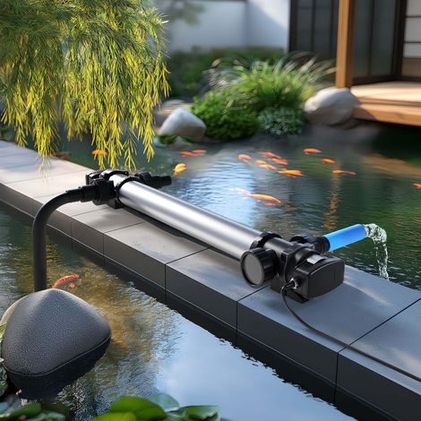 SunSun CUV-772 Stérilisateur Clarificateur bassins/étang - débit max. 8000 l/h - avec Lampe rayons UV-C 72 W + Boîtier inox - pour Poissons et plantes aquatiques - Cours d’eau en hélice — photo 2