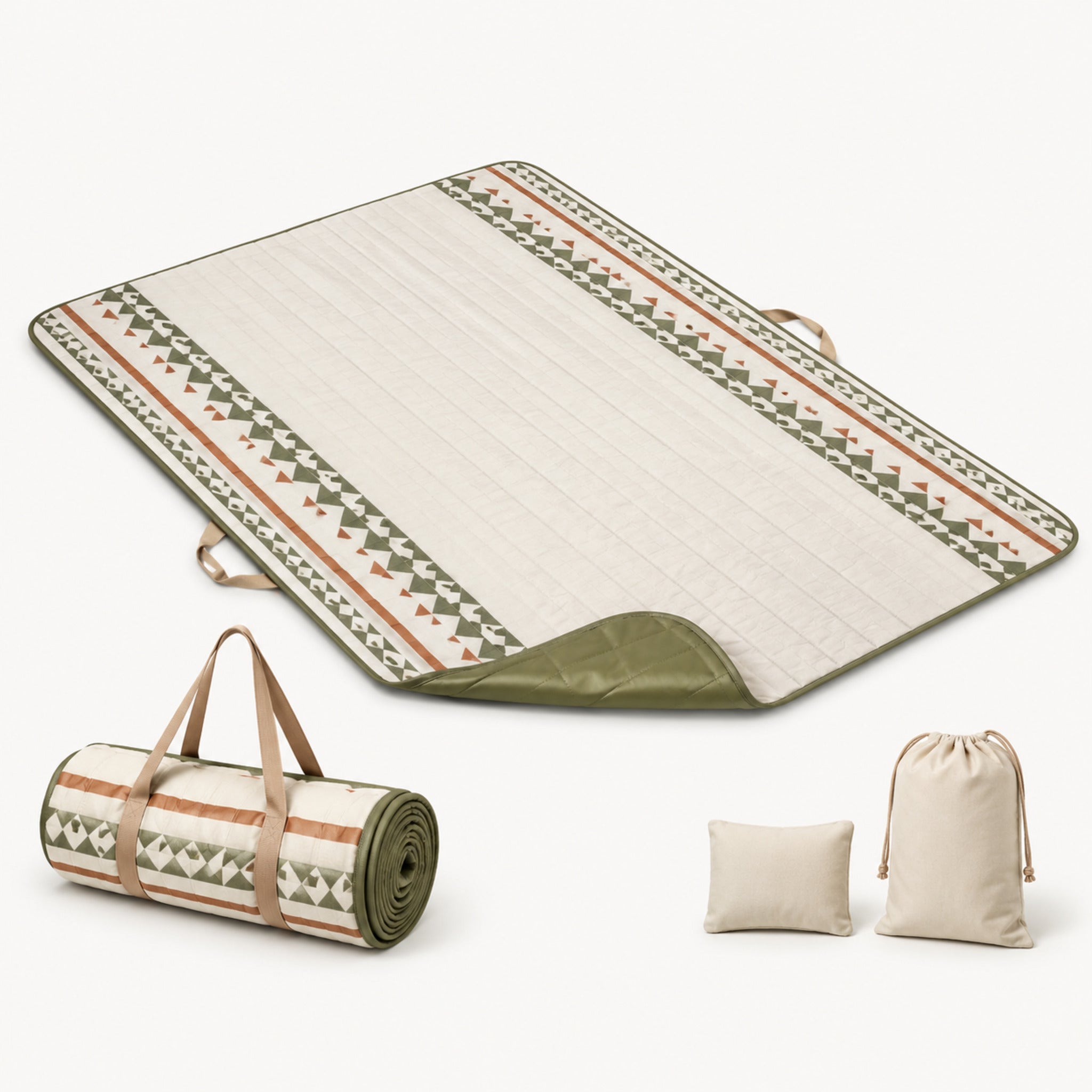 Tapis de plage Méditerranée imperméable – Grand format pliable et anti-sable
