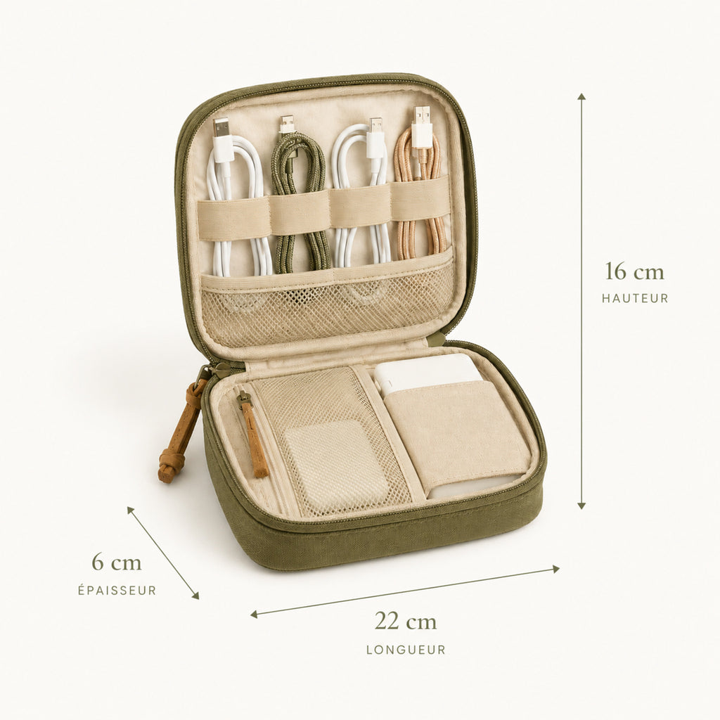 Pochette câbles Nomade – Organisateur électronique compact et complet