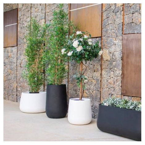 Moovere – Jardinière ronde CAMELIA LARGE 98x39x39 cm – Polyéthylène résistant aux UV – Volume de plantation 101,6 L – Blanc — photo 5