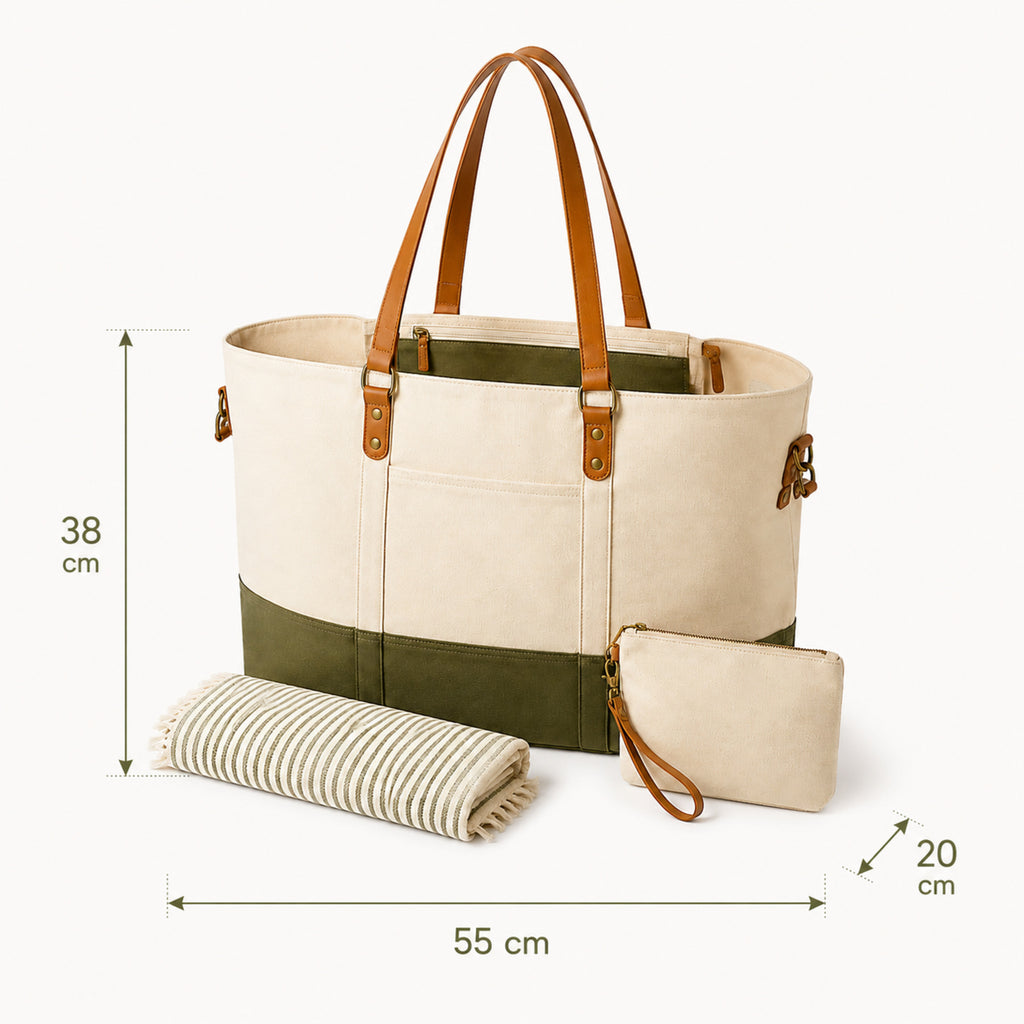 Sac de plage Saint-Tropez en canvas – Grand cabas chic et fonctionnel