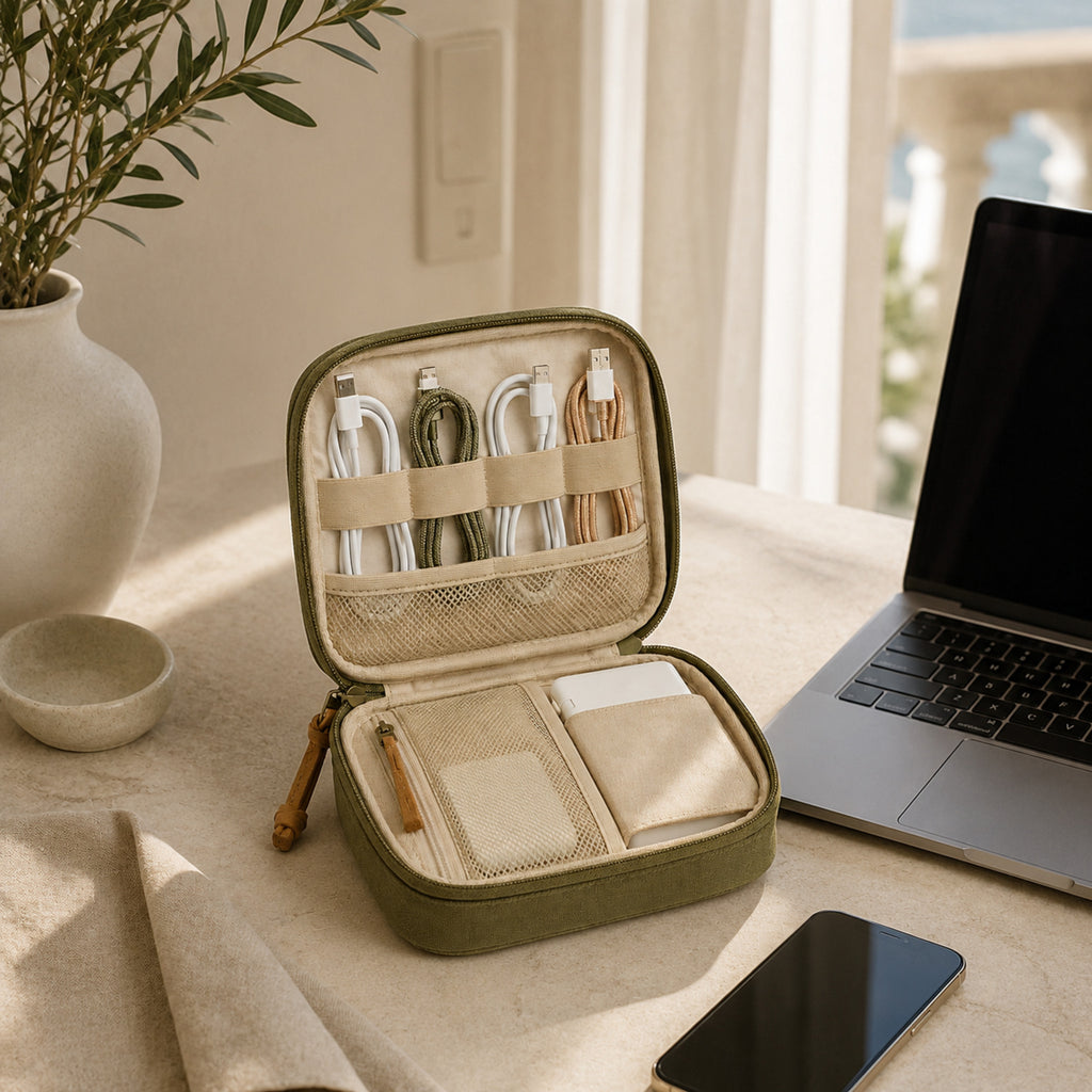 Pochette câbles Nomade – Organisateur électronique compact et complet