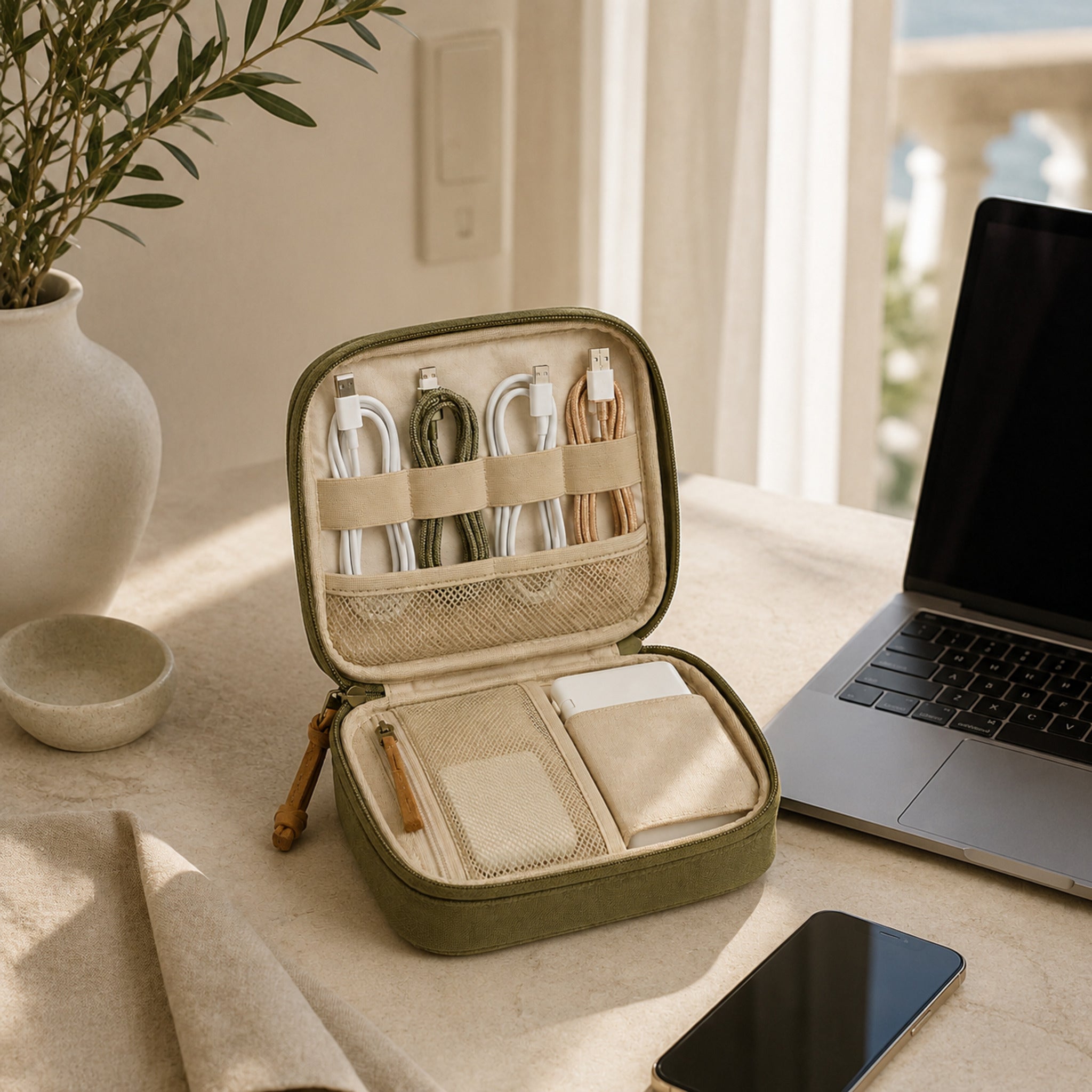 Pochette câbles Nomade – Organisateur électronique compact et complet