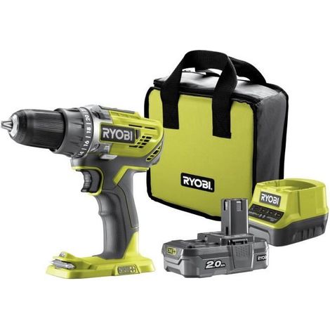Ryobi – Perceuse-visseuse sans fil 18V – 24 réglages de couple – Couple max 50Nm – Mandrin 13mm – LED intégrée pour visibilité