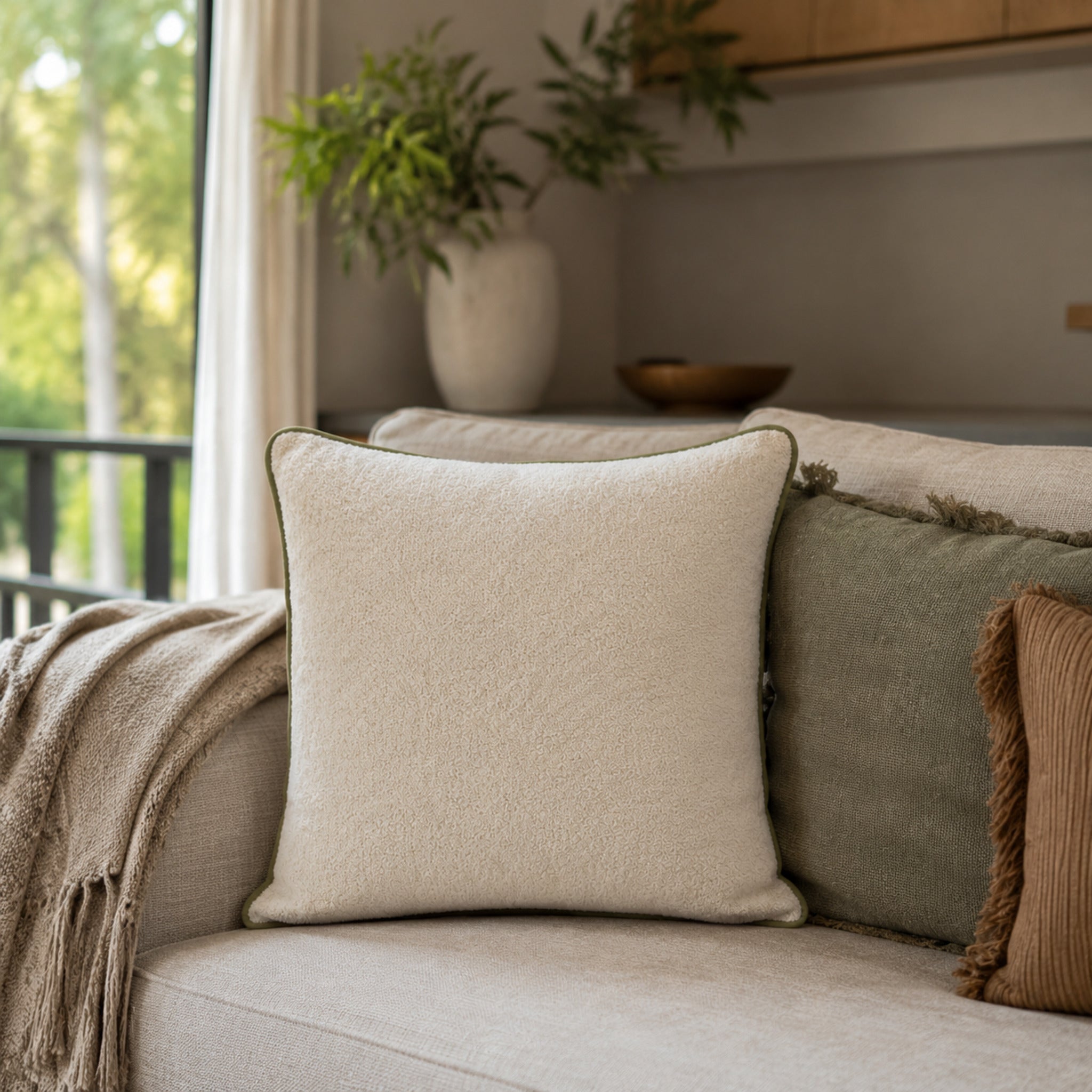 Coussin Montmartre en lin texturé – Élégance naturelle et confort moelleux