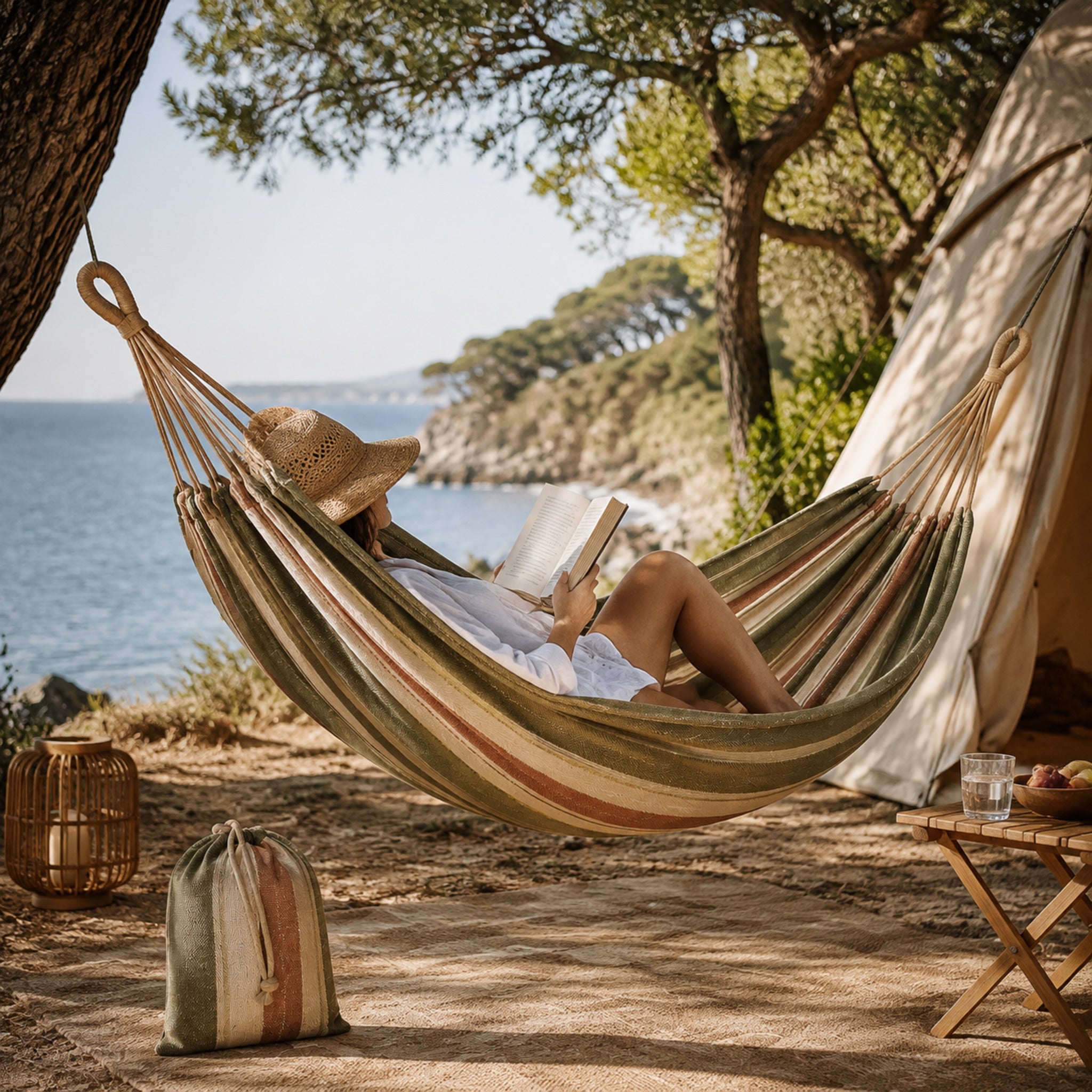 Hamac nomade Azur portable – Détente grand confort avec sangles
