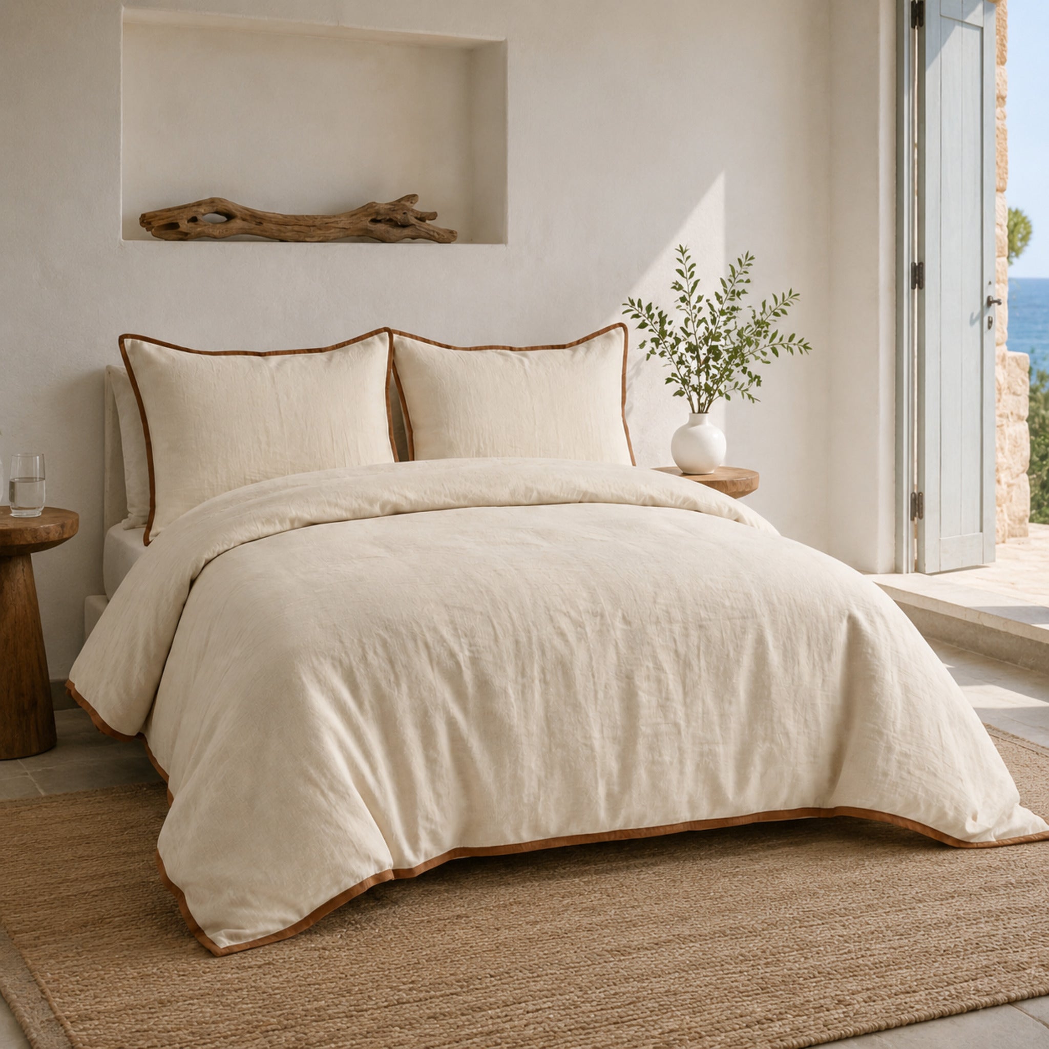 Parure de lit Rivage en coton lavé – Douceur respirante et finition premium