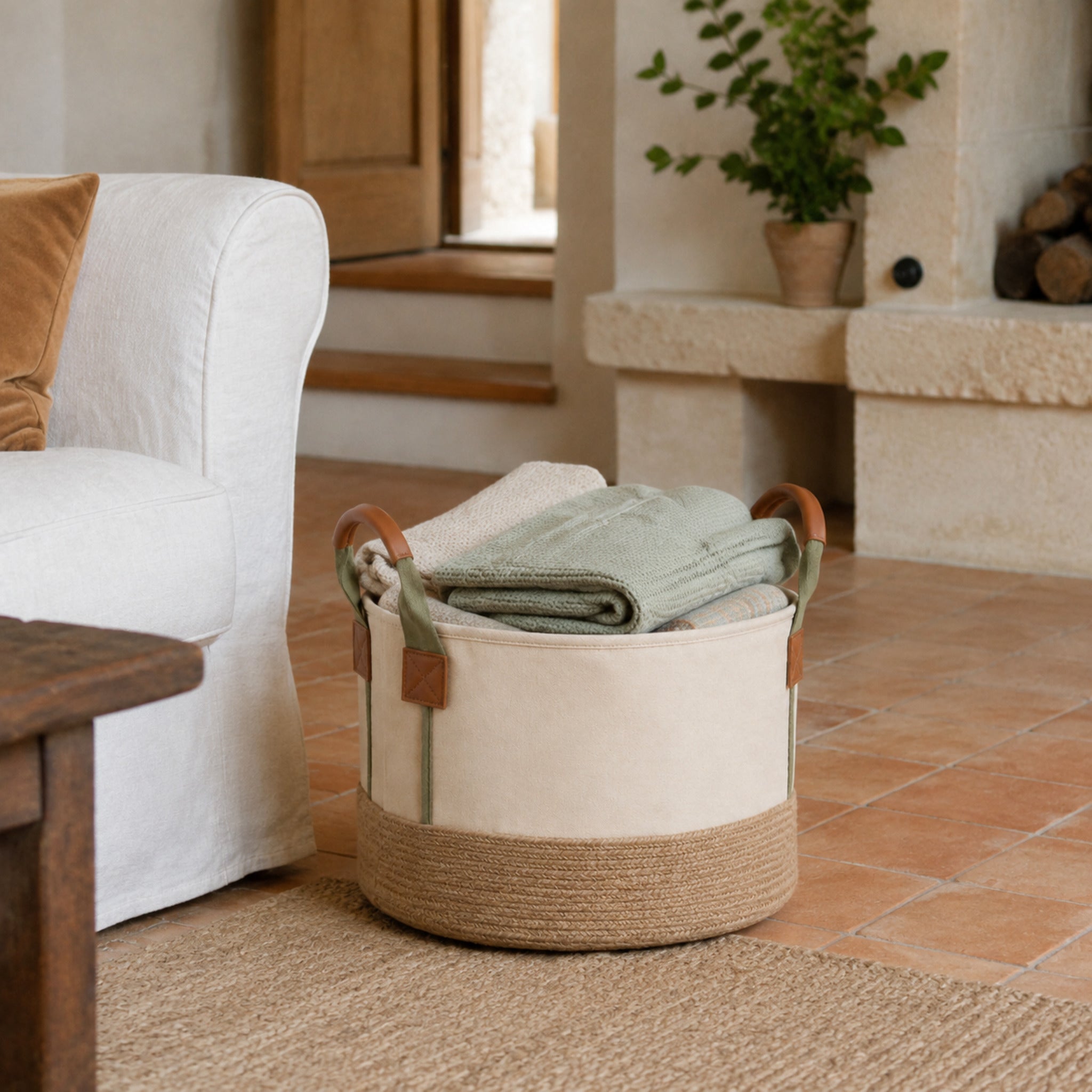 Panier de rangement Bastide tressé – Organisation élégante et naturelle
