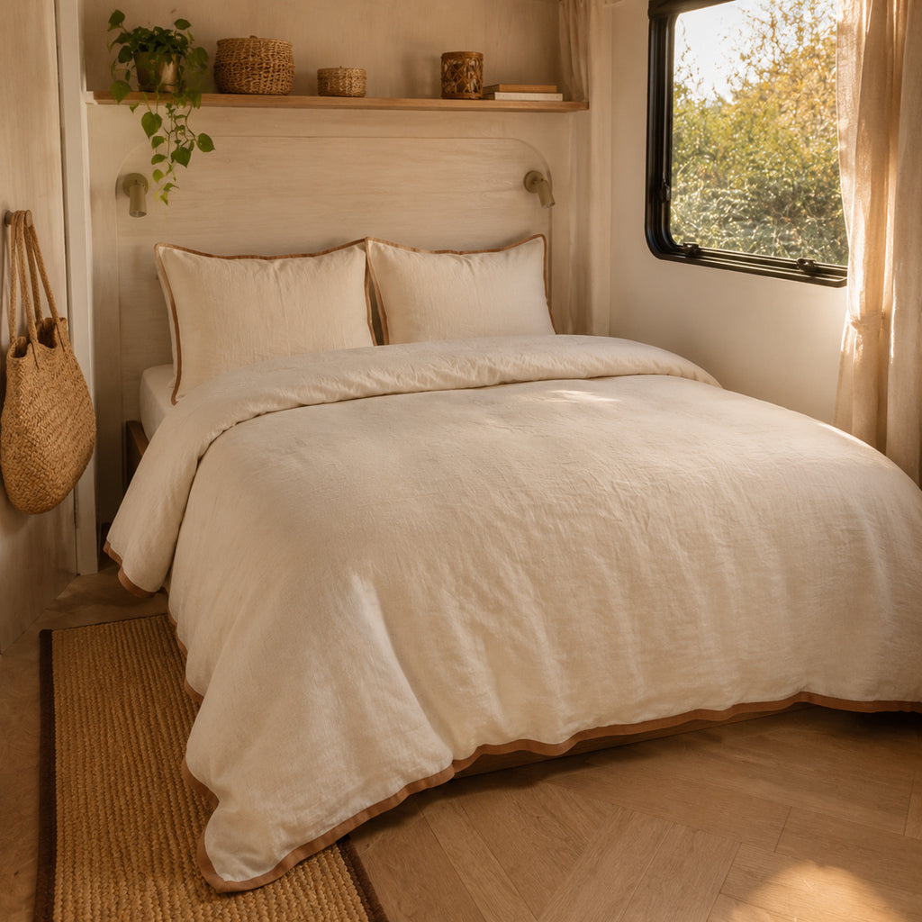 Parure de lit Rivage en coton lavé – Douceur respirante et finition premium