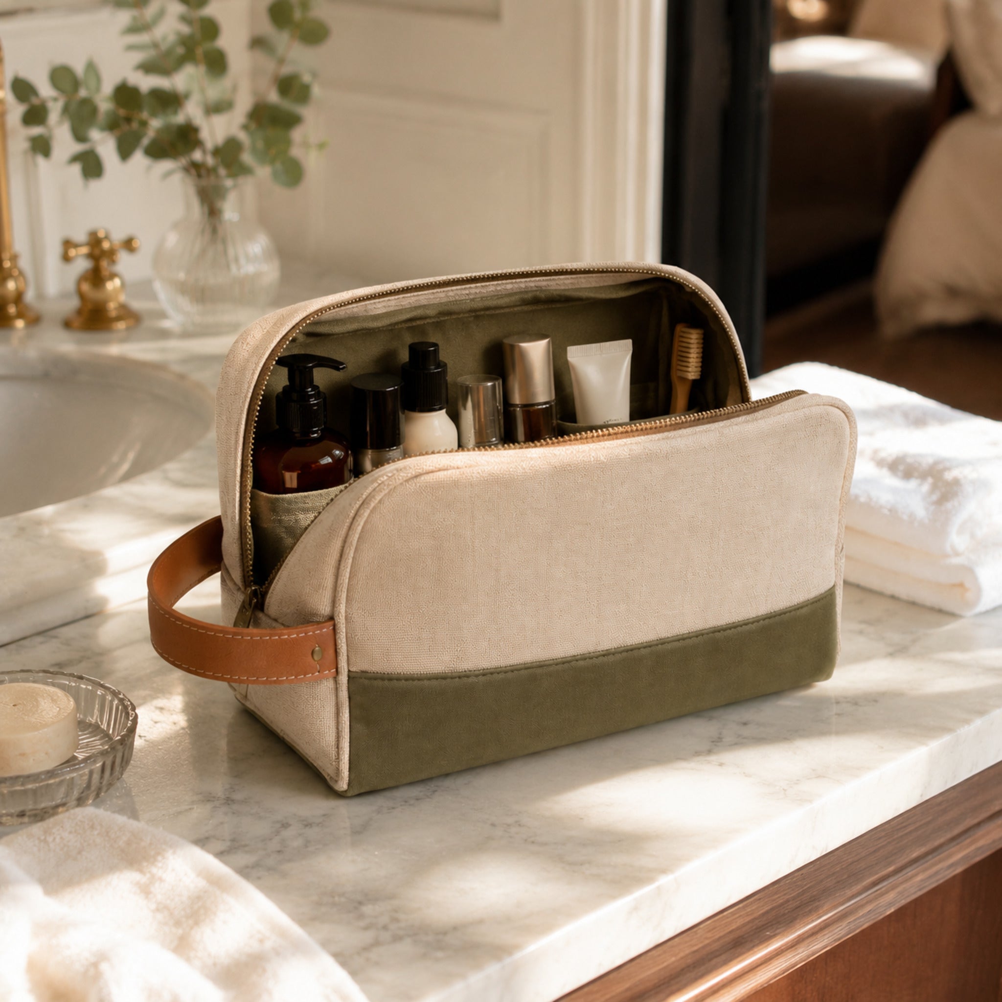 Trousse de toilette Avignon imperméable – Organisation élégante en voyage