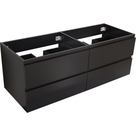 Mob-In – Meuble sous vasque double suspendu 120 cm – 4 tiroirs avec fermeture progressive – Panneau mélaminé – Installation facile — photo 1
