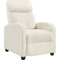 Yaheetech – Fauteuil relax en tissu bouclette ivoire – Dossier réglable jusqu'à 160° – Repose-pied – Capacité 120 kg – Dimensions 61,5x87x99 cm — photo 1