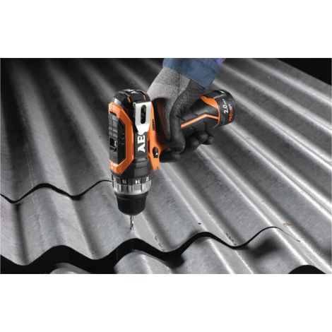 AEG – Perceuse-visseuse 12V Li-ion avec 2 batteries 2.0Ah – Couple 34Nm – Vitesse 350/1500 tr/min – Mandrin auto 10mm – Éclairage LED