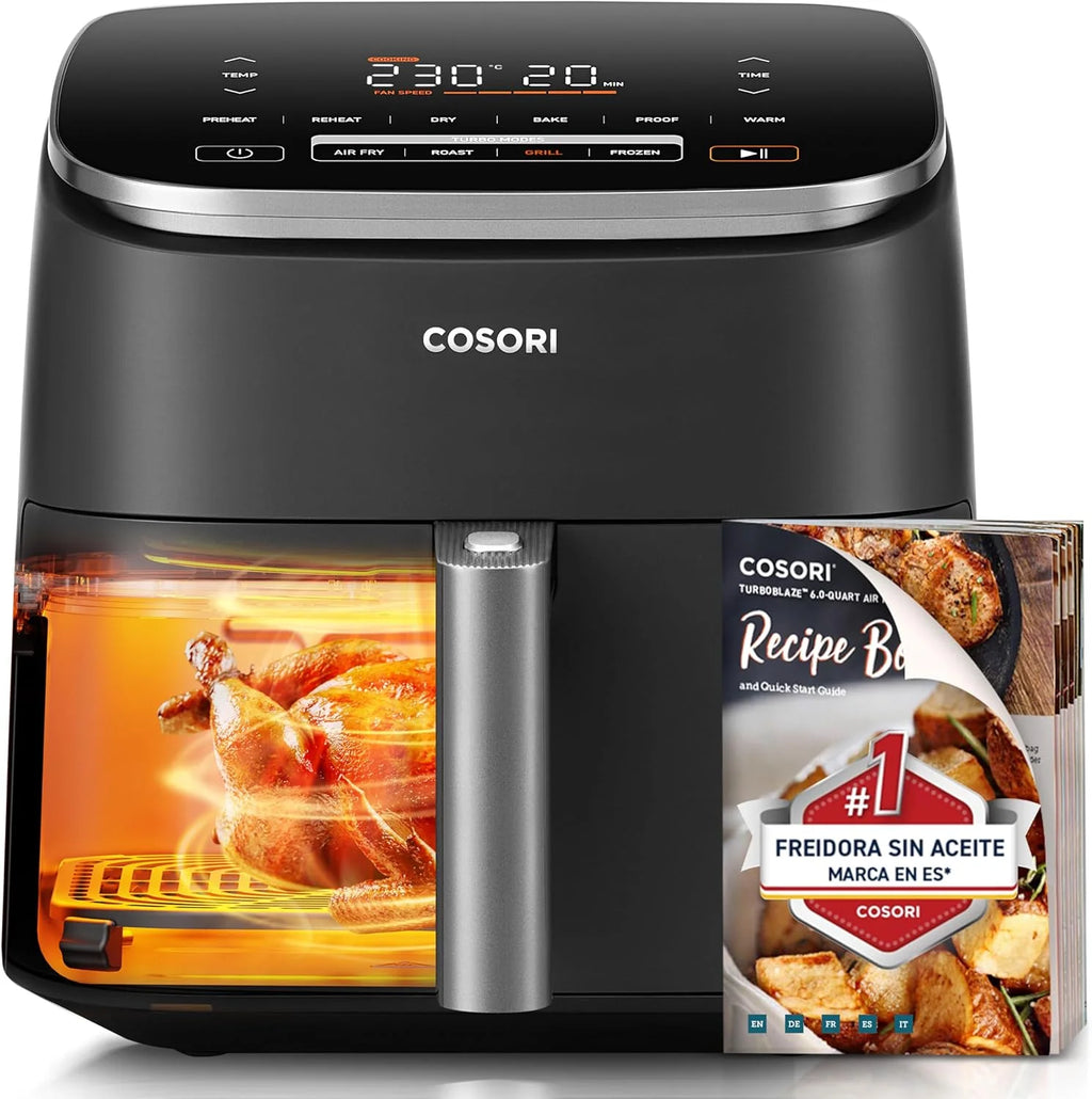 2026 Friteuse à air chaud Cosori Turbo Blaze 6L, intérieur en métal véritable, moteur CC exclusif, 46 % plus rapide, températ
