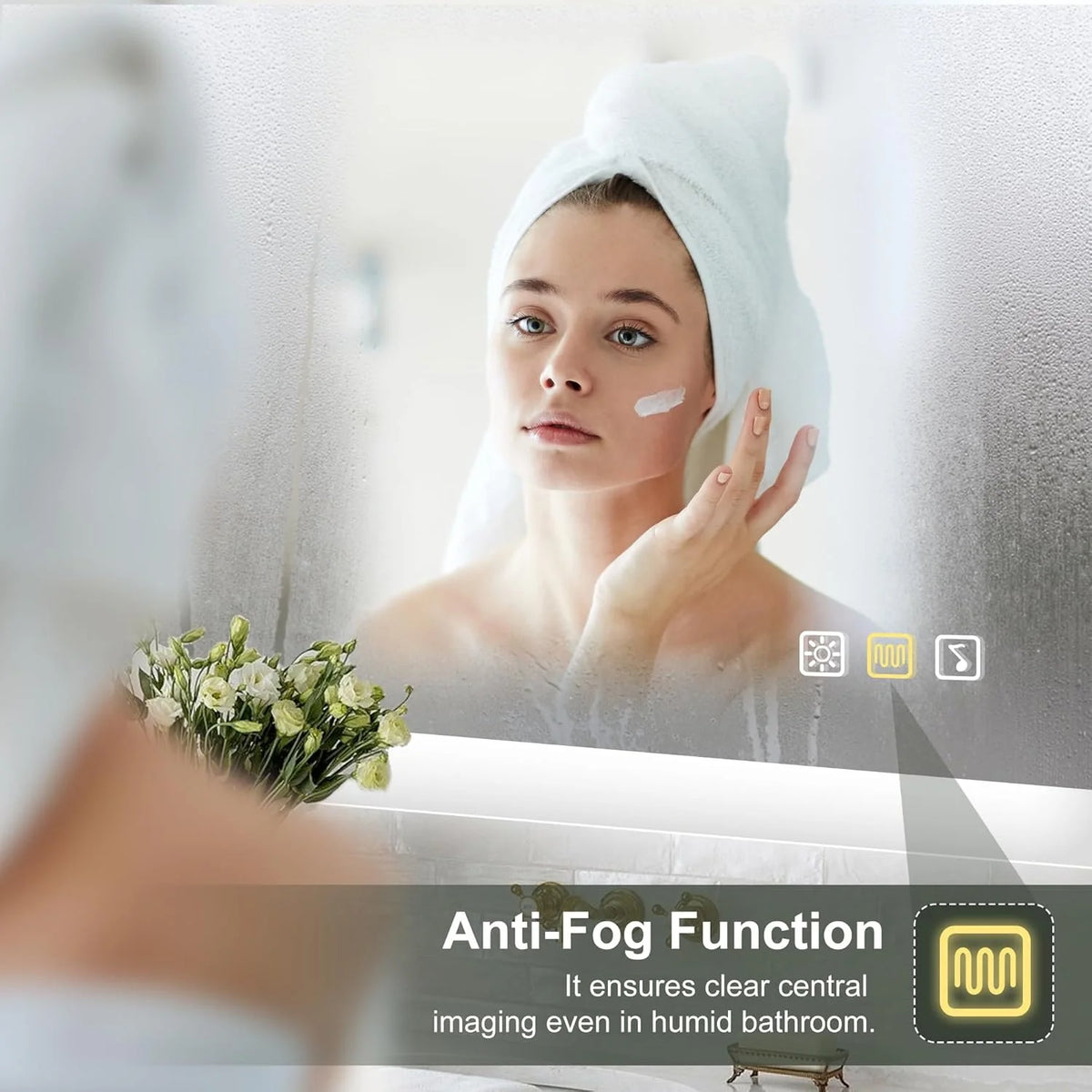 2026 Miroir de salle de bain S'bagno avec éclairage 1200 x 700 mm, IP44, LED, Bluetooth, antibuée, 3 couleurs de lumière (3 0