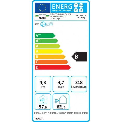 Climatiseur mobile Remko RKL 495 DC 4,3 kW Blanc Classe B — photo 4