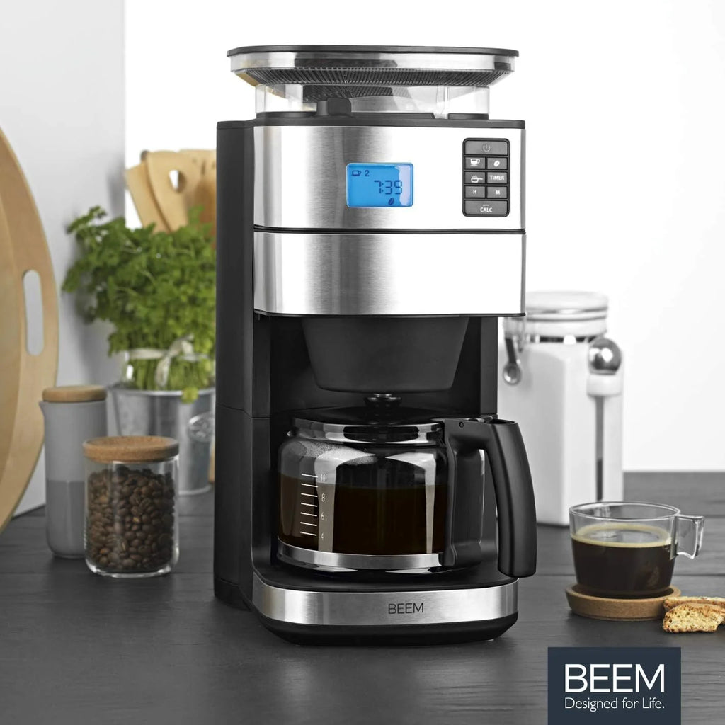 2026 BEEM FRESH-AROMA-PERFECT II Filterkaffeemaschine mit Mahlwerk - Thermo | Edelstahl | Thermokanne | 24h-Timer | 1000 W |