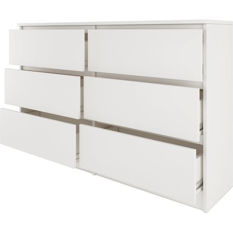 Hucoco – Commode enfant 6 tiroirs 120x77x30cm – Structure en panneaux mélaminés – Glissières silencieuses – Résistante aux rayures et humidité — photo 2