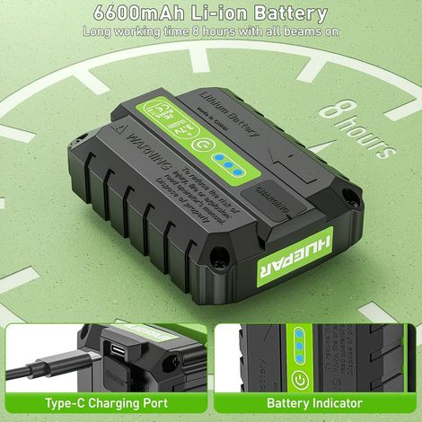 Huepar – Niveau laser 4D vert auto-nivelant 16 lignes – 2 plans horizontaux et verticaux – Batterie Li-ion 6600mAh – Support magnétique intégré – Étui de transport rigide — photo 2