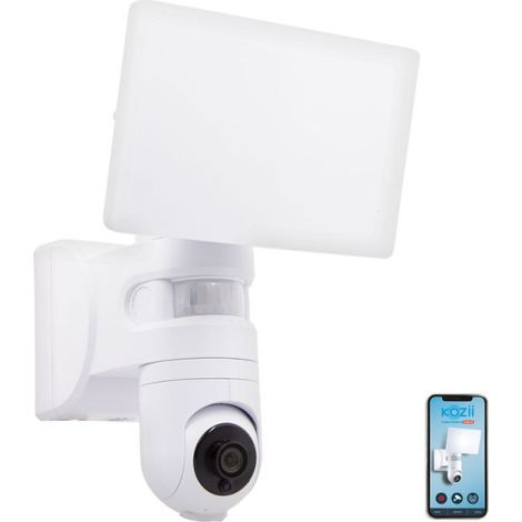 Projecteur mural connecté avec caméra HD – Détecteur de mouvement 2200 lumens IP44 – Aluminium – KPRCAM2000 – Kozii — photo 1