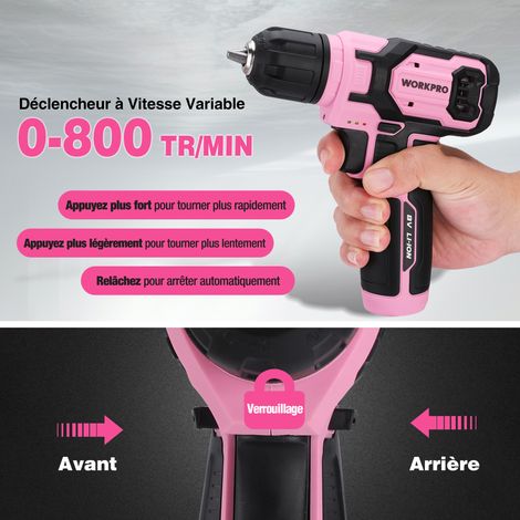 Workpro – Perceuse visseuse sans fil 8V – 2 en 1 avec 2 batteries 2.0Ah – Moteur Brushless – Couple 30Nm pour perçage bois et métal – Coffret avec accessoires