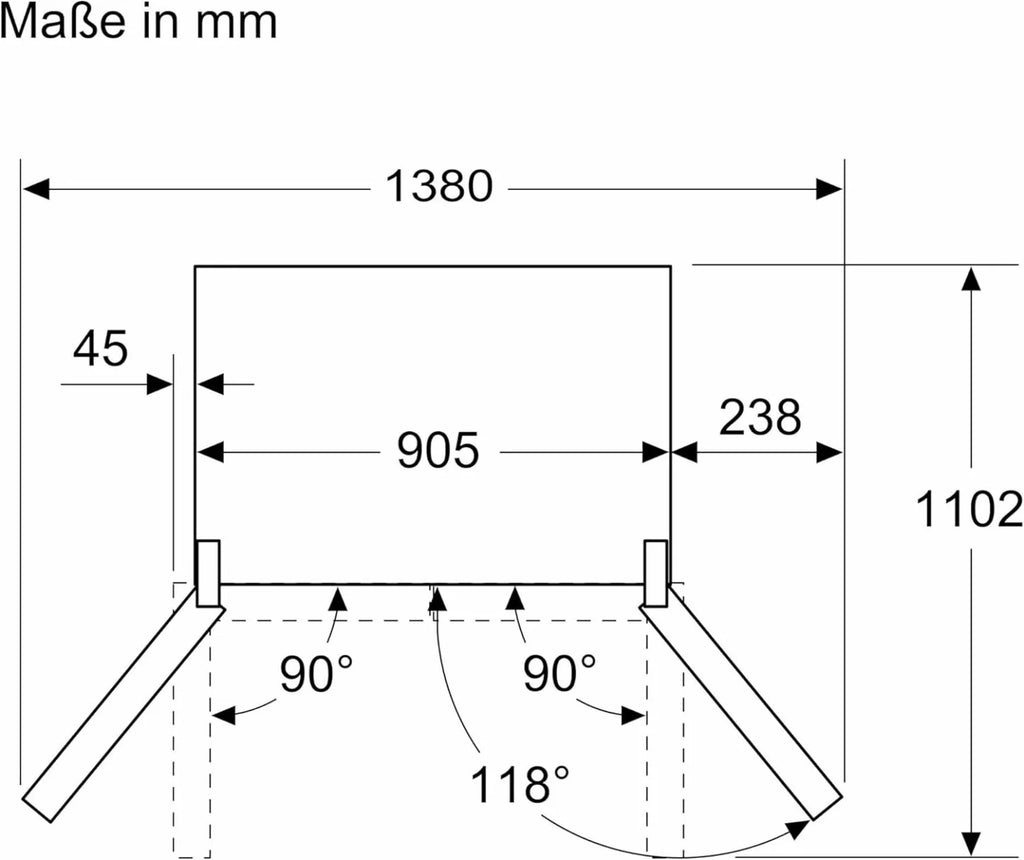 2026 SIEMENS KF96NVPEA iQ300 Multi-Door-Kühlschrank, 183 x 91 cm, 405 L Kühlen & 200 L Gefrieren, hyperFresh längere Frische
