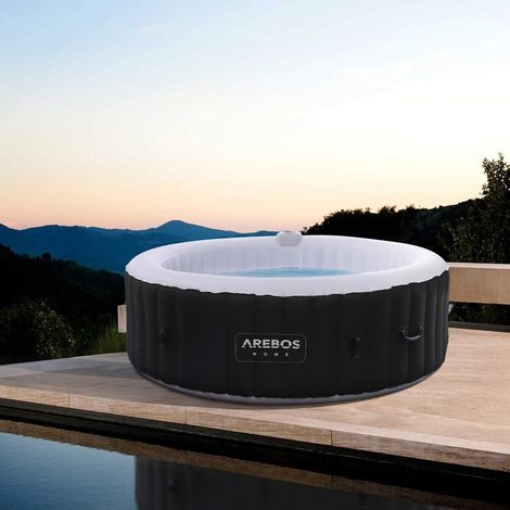 Arebos – Spa gonflable 6 personnes – Gonflage automatique – 130 jets de massage – Température réglable jusqu'à 40°C – Système de filtration efficace — photo 1
