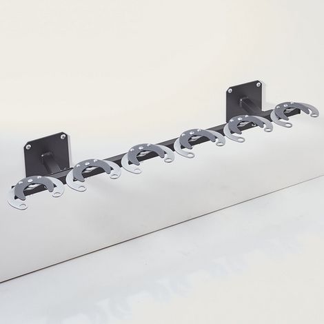 Mottez – Range 6 trottinettes mural – Fixation murale avec système de pince – Tube acier carré 30mm – Charge maximale 120kg – Dimensions 106x24,5x15cm