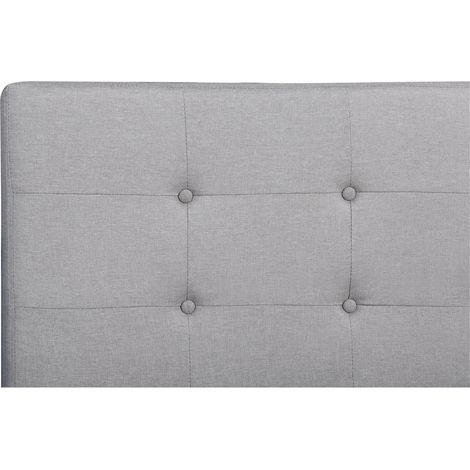 Idimex – Lit simple gris 120x190 cm – Tête de lit capitonnée – Structure en tissu polyester – Pieds en bois chêne – Sommier à lattes inclus — photo 4