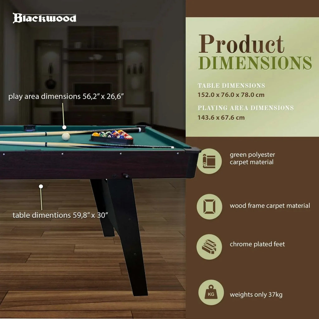 2026 Blackwood Billardtisch Junior 5' - klappbar