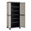 2026 Armoire de rangement haute 5 étagères 65x45x180 cm Polypropylène Gris/Noir(Gris/Noir)