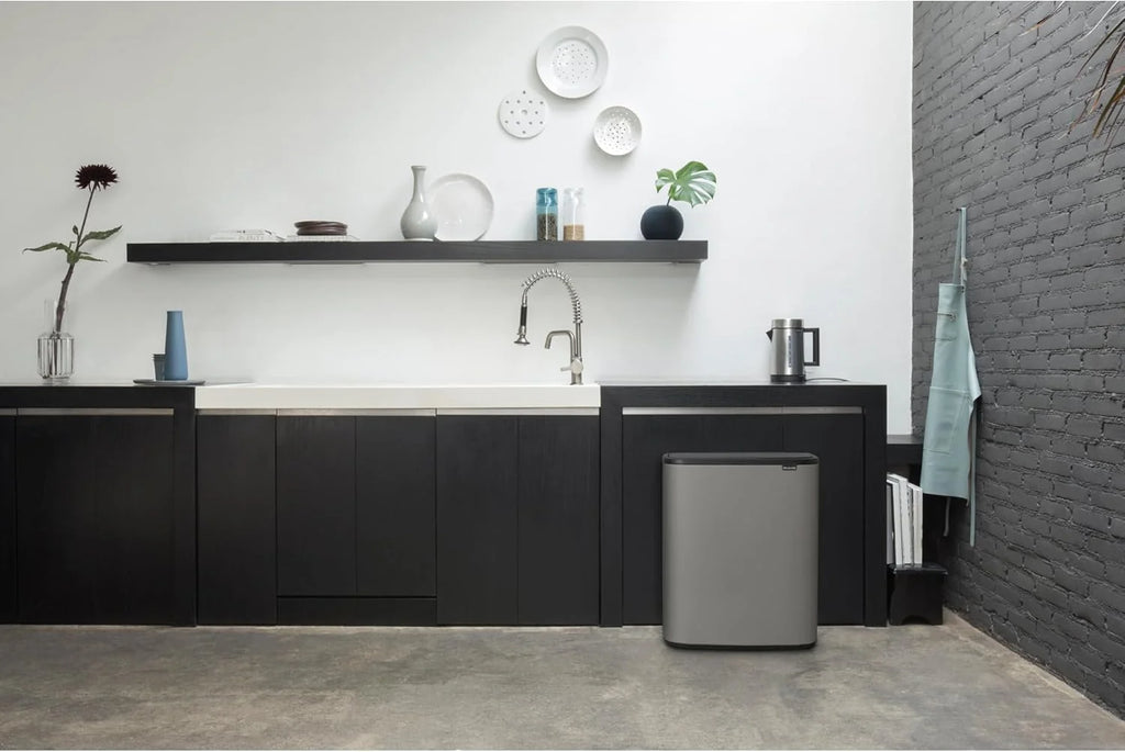 2026 Poubelle Brabantia, acier mat, anti-traces de doigts, 2 x 30 L