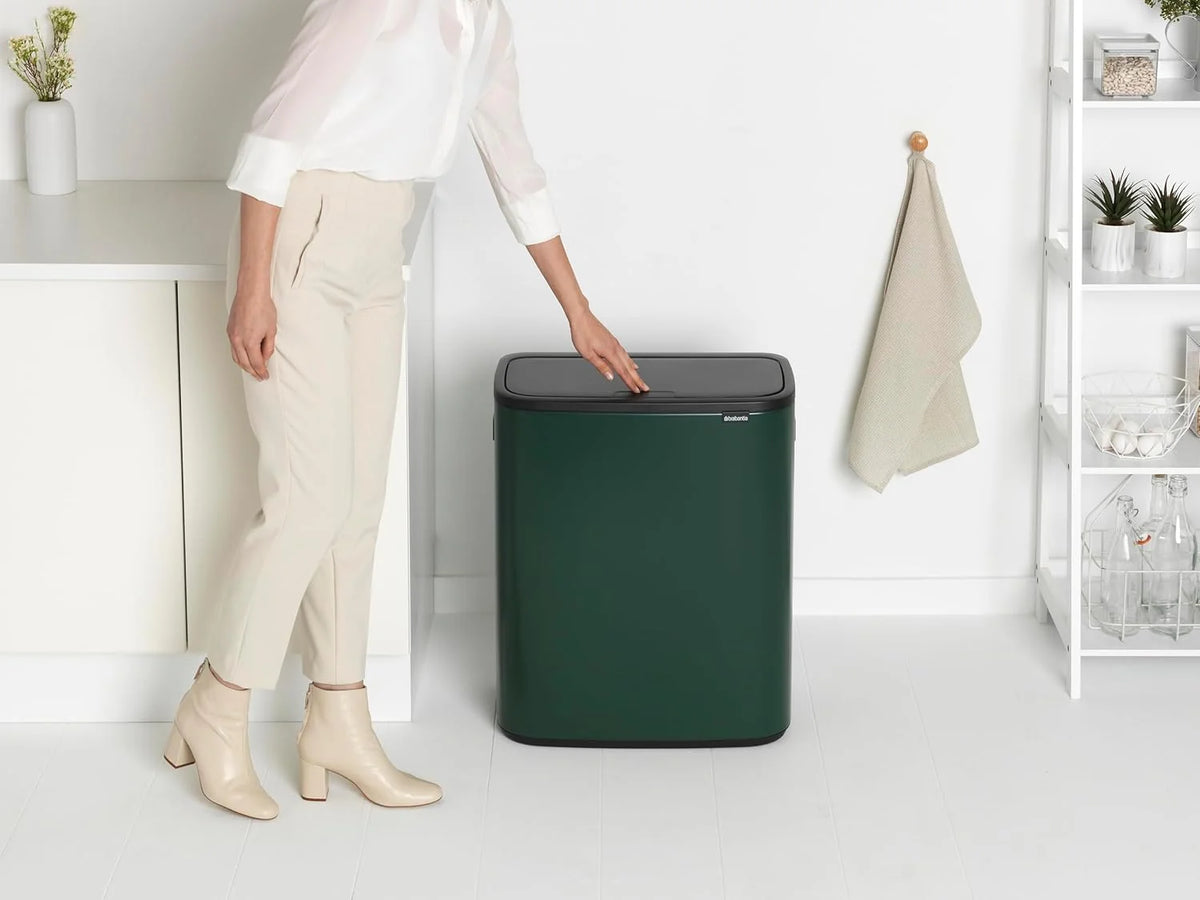 2026 Poubelle Brabantia, acier mat, anti-traces de doigts, 2 x 30 L