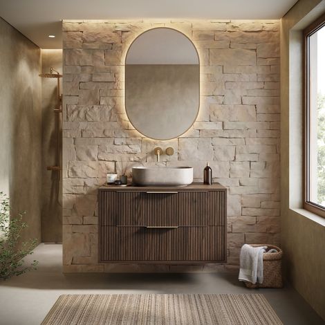 Badplaats Meuble sous-vasque Rimini 80 cm - Noyer brun -  Meuble — photo 5