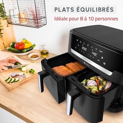 2026 Moulinex air fryer deux compartiments, très grande capacité 11L, 10 personnes, 7 Programmes automatiques, friteuse sans