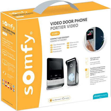 SOMFY 1870535 - Visiophone V100 + pour piliers étroits - Moniteur Écran 4,3 Pouces — photo 2
