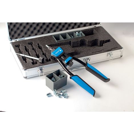 Scell-It – Pince à sertir cosse – Transmission démultipliée 3x moins d’effort – Corps en fonte d’aluminium – Livrée avec 150 écrous M3 à M8 — photo 4
