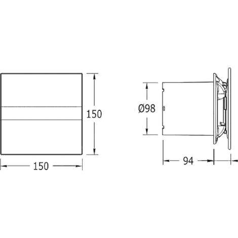 Ventilateur axial temporisé E-100 GBTH – Capteur d'humidité réglable 40-90% – Débit 90 m³/h – Ultra silencieux 17 dB – Installation murale/plafond – Cata — photo 2