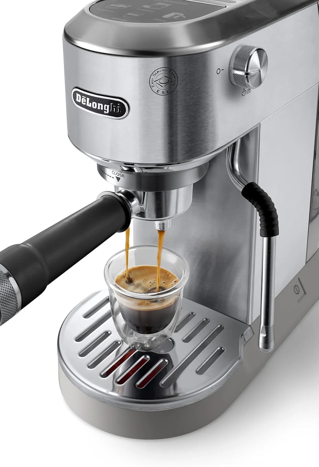 2026 De'Longhi Dedica – Cafetière à pompe en acier inoxydable pour café moulu ou individuel, expresso et cappuccino, réservoi