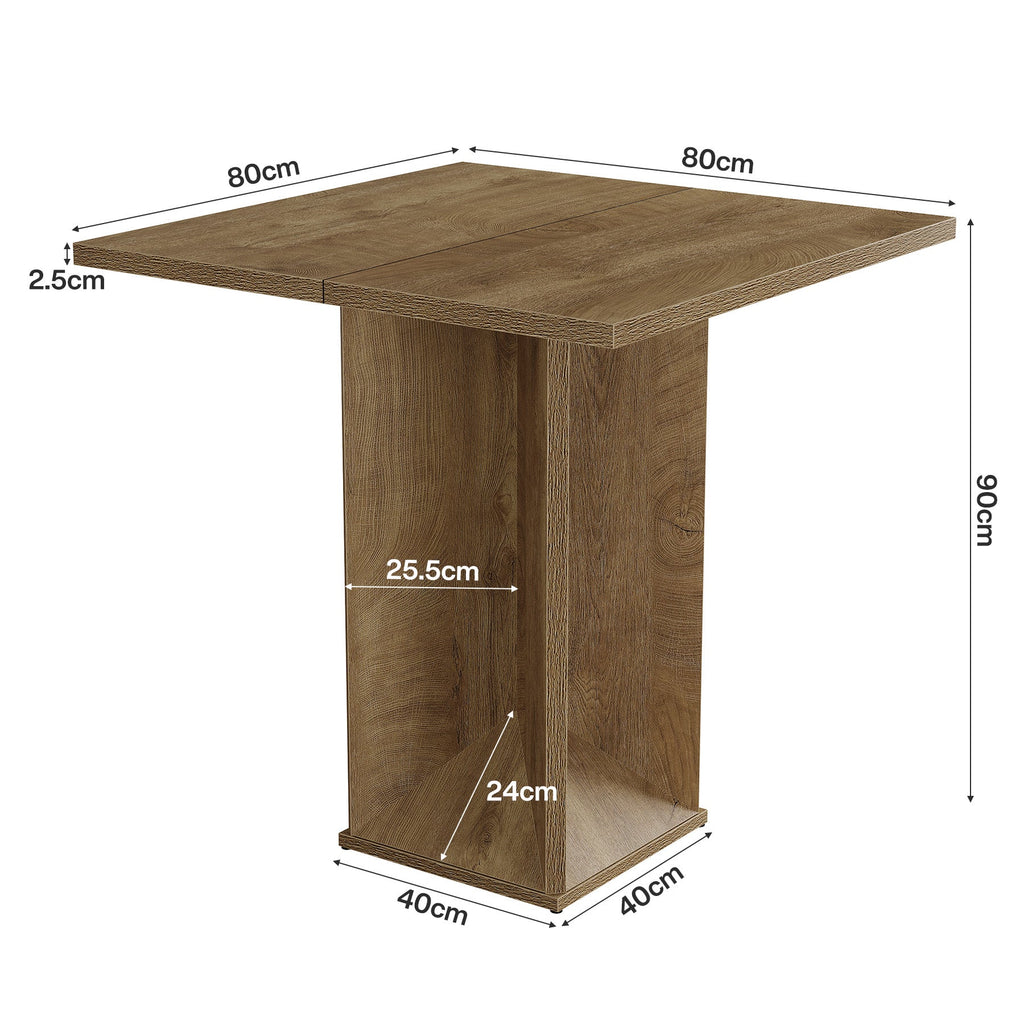 Table de bar carrée de 80 cm hauteur de bar d'angle idéale pour pub et bistro