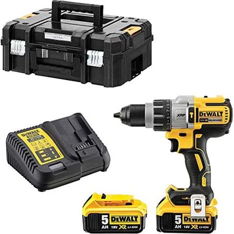 Dewalt – Perceuse à percussion Brushless 18V – 2 batteries Li-Ion 5Ah – Couple 70Nm – Mandrin auto-serrant 13mm – Coffret Tstak — photo 4