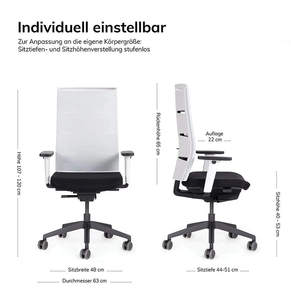 2026 Fauteuil de bureau ergonomique Agilis Matrix MT12 à dossier en maille et inclinaison lente, édition spéciale, noir pur (