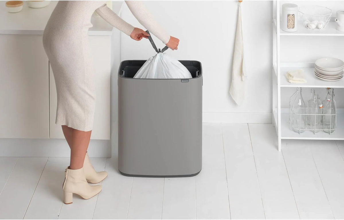 2026 Poubelle Brabantia, acier mat, anti-traces de doigts, 2 x 30 L