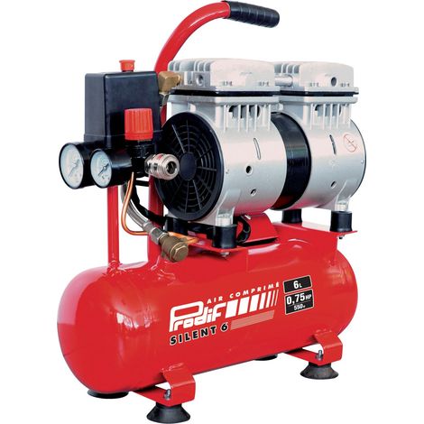 Prodif – Compresseur silencieux 6L SIL06J – 0,75CV – Coaxial sans huile – Débit d’air élevé pour gonflage et soufflage — photo 1