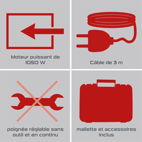 Practixx Marteau perforateur PX-BH-5 Practixx - 5J - Vario-Speed - 1050W - SDS-Plus - Coffret, forets et accessoires inclus