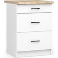 Akord – Armoire de cuisine basse 60 cm – 3 tiroirs – Finition mate blanche – Panneau stratifié – Dimensions 60x46x85 cm — photo 1