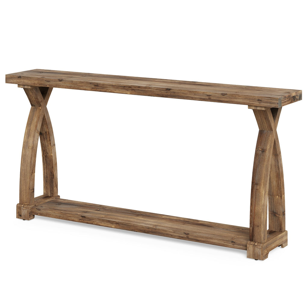 Tribesigns Console étroite de 160 cm en bois massif, Table d'appoint de style campagnard