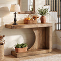 Tribesigns Console en bois massif de 100 cm, Table d'entrée moderne au design en forme de C