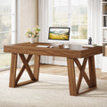 Tribesigns Bureau 140cm de Large avec Tiroir, Table d'étude Rétro Brun